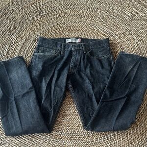 Levi's Black Wash Slim Straight Cotton Jeans for Men